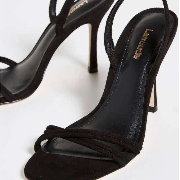 Larroude Black Strappy Heels - Picture 2 of 9